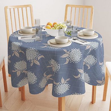 Round Tablecloth, 100% Polyester, 70" Round, Country Floral Design
