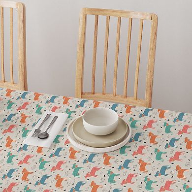 Square Tablecloth, 100% Cotton, 52x52", Happy Cows