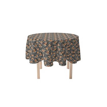 Round Tablecloth, 100% Polyester, 60" Round, Gingerbread Plaid