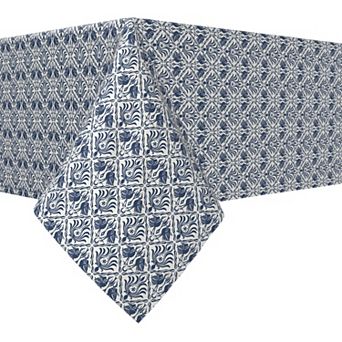 Rectangular Tablecloth, 100% Cotton, 60x120", Cranes in Damask