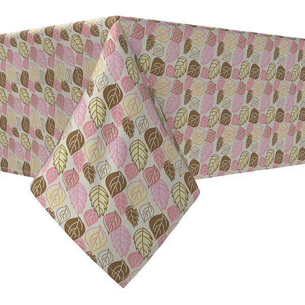 Lovely Cyan Purple Pink Leaves Rectangle Tablecloth