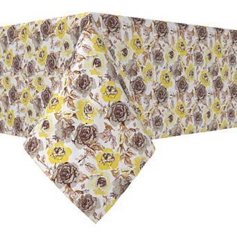 Rectangular Tablecloth, 100% Cotton, 60x84", Floral 131
