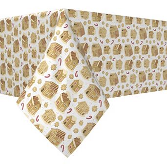 Rectangular Tablecloth, 100% Polyester, 60x104", Gingerbread Cookie Houses