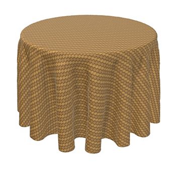 Round Tablecloth, 100% Polyester, 70" Round, Step by Step Wicker Weave