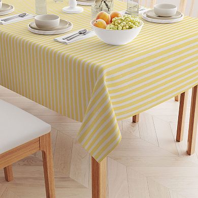 Rectangular Tablecloth, 100% Cotton, 52x120", Lemonade Stripe