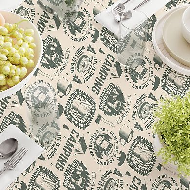 Square Tablecloth, 100% Polyester, 70x70", Camping Adventure