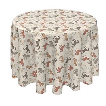 Round Tablecloth, 100% Polyester, 70" Round, Wild Horses