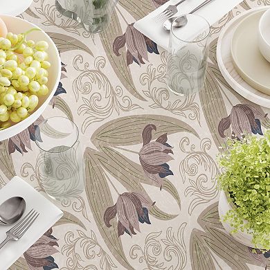 Square Tablecloth, 100% Cotton, 52x52", Floral 57