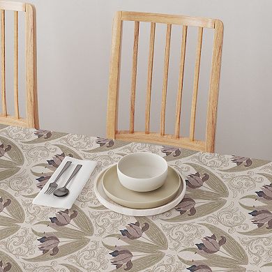 Square Tablecloth, 100% Cotton, 52x52", Floral 57