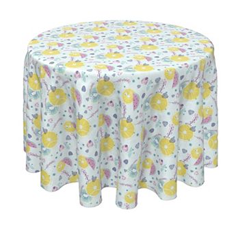 Round Tablecloth, 100% Polyester, 70" Round, Summertime Design