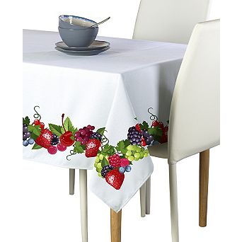 Square Tablecloth, 100% Polyester, 60x60", Bountiful Berries Garland