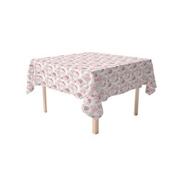 Square Tablecloth, 100% Polyester, 70x70", Decorated in Pink Dots