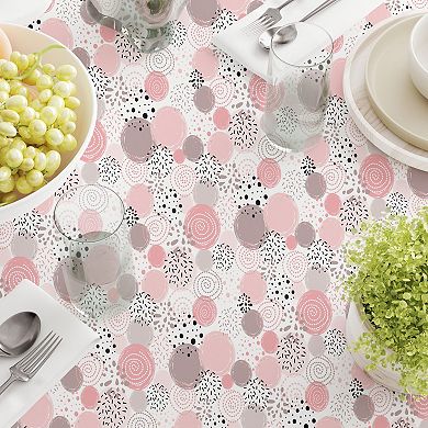 Square Tablecloth, 100% Polyester, 70x70", Decorated in Pink Dots