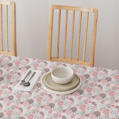 Square Tablecloth, 100% Polyester, 70x70", Decorated in Pink Dots