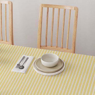 Square Tablecloth, 100% Cotton, 52x52", Lemonade Stripe