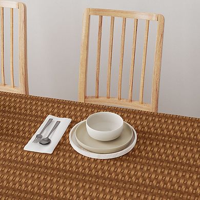 Square Tablecloth, 100% Polyester, 54x54", Copper Style Wicker