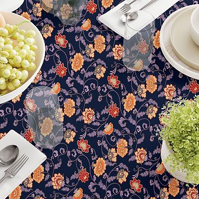 Square Tablecloth, 100% Cotton, 52x52", Floral 25