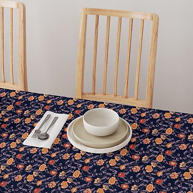 Square Tablecloth, 100% Cotton, 52x52", Floral 25