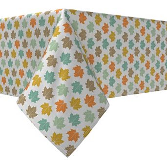 Rectangular Tablecloth, 100% Cotton, 52x84", Maple Leaves Style