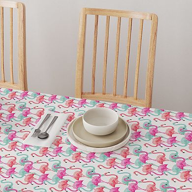 Rectangular Tablecloth, 100% Cotton, 52x104", Flamingo Beach