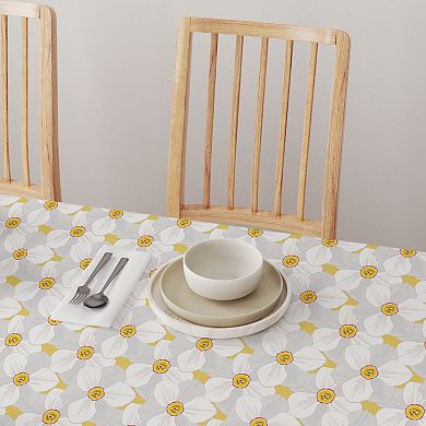 Rectangular Tablecloth, 100% Polyester, 60x120", Large Petal Flowers