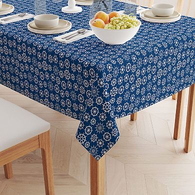 Square Tablecloth, 100% Polyester, 70x70", Boat Wheels