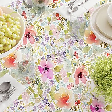 Round Tablecloth, 100% Polyester, 70" Round, Botanical Garden Dogwood