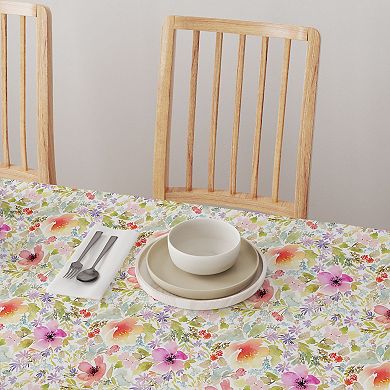 Round Tablecloth, 100% Polyester, 70" Round, Botanical Garden Dogwood