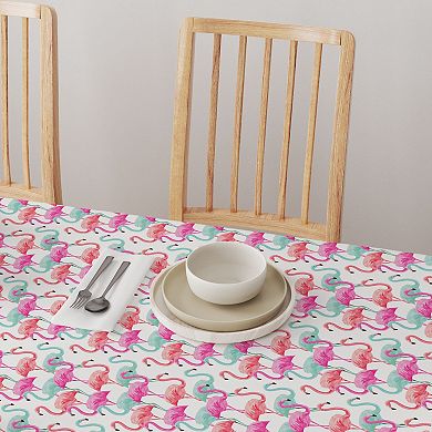 Rectangular Tablecloth, 100% Cotton, 52x120", Flamingo Beach