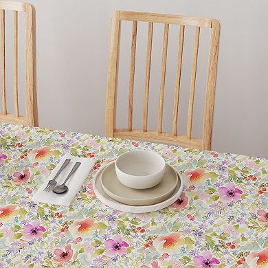 Round Tablecloth, 100% Polyester, 90" Round, Botanical Garden Dogwood