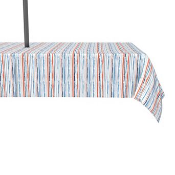 Water Repellent, Outdoor, 100% Polyester, 60x104", Summer Brush Stroke Stripe