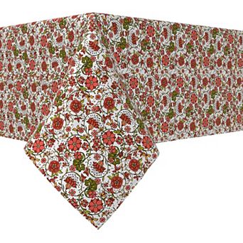 Rectangular Tablecloth, 100% Cotton, 52x104", Floral 28