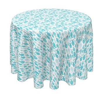 Round Tablecloth, 100% Polyester, 60" Round, Watercolor Turquoise Fish