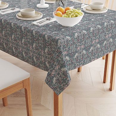 Square Tablecloth, 100% Cotton, 52x52", Floral 59