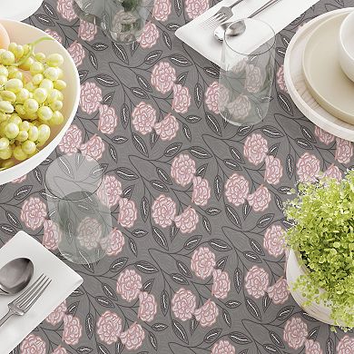 Square Tablecloth, 100% Cotton, 52x52", Floral 55