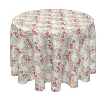 Round Tablecloth, 100% Polyester, 70" Round, Garden of Flowers