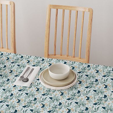 Square Tablecloth, 100% Polyester, 60x60", Fig Trees & Birds