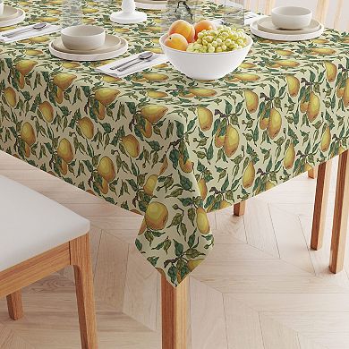 Rectangular Tablecloth, 100% Cotton, 60x104", Painted Pear Tree