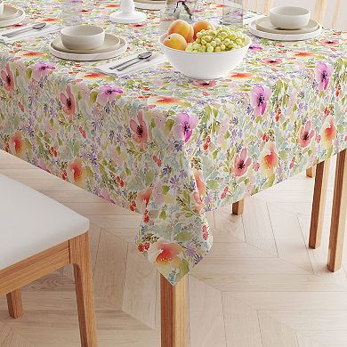 Square Tablecloth, 100% Polyester, 60x60", Botanical Garden Dogwood