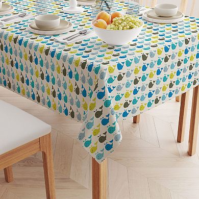 Rectangular Tablecloth, 100% Polyester, 60x120", Happy Whales