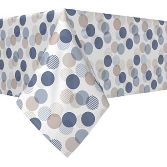 Rectangular Tablecloth, 100% Polyester, 60x120", Abstract Monotone Dots
