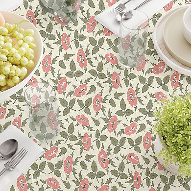 Square Tablecloth, 100% Cotton, 52x52", Floral 125