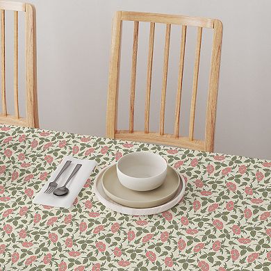 Square Tablecloth, 100% Cotton, 52x52", Floral 125