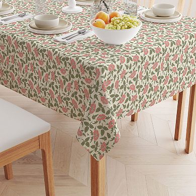 Square Tablecloth, 100% Cotton, 52x52", Floral 125