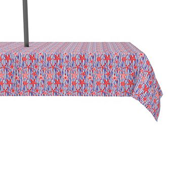 Water Repellent, Outdoor, 100% Polyester, 60x120", Nautical Starfish Stripe