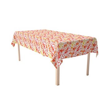 Rectangular Tablecloth, 100% Polyester, 60x120", Hibiscus Island Style