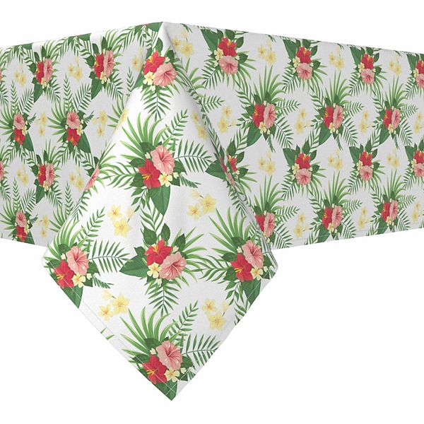Rectangular Tablecloth, 100 Cotton, 60x84", Hibiscus Check