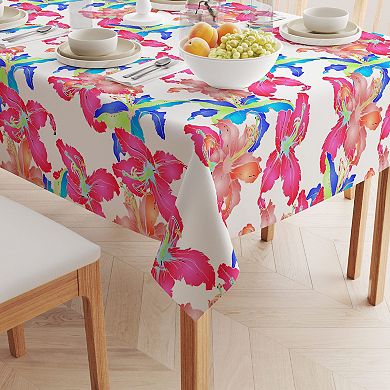 Rectangular Tablecloth, 100% Cotton, 52x104", Floral 88