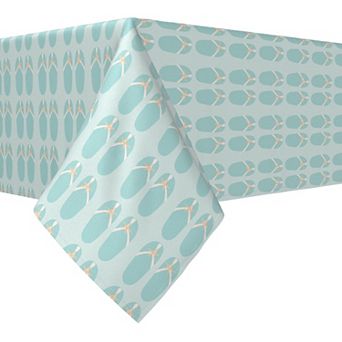 Rectangular Tablecloth, 100% Cotton, 60x120", Starfish Flip Flops