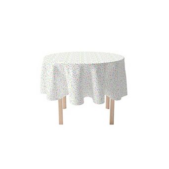 Round Tablecloth, 100% Polyester, 60" Round, Sprinkles on White